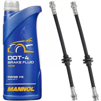 Fiat Bremsenteile - 2x Hinterrad-Bremsschläuche + DOT 4 Flüssigkeit Fiat Bremsenteile - 2x Hinterrad-Bremsschläuche + DOT 4 Flüssigkeit