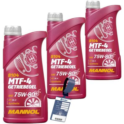 SCT GERMANY 3x1 Liter Mannol Mtf-4 Synthetisch Getriebeöl Api Gl-4 75w-80 Handschaltung: Getriebeöl Bmw: 83220309031 Bmw: 83222339219 Champion Lubricants: 1048864 SCT GERMANY 3x1 Liter Mannol Mtf-4 Synthetisch Getriebeöl Api Gl-4 75w-80 Handschaltung: Getriebeöl Bmw: 83220309031 Bmw: 83222339219 Champion Lubricants: 1048864