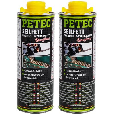 2x Petec 73610 Seilfett Saugdose 1l Drahtseilfett Zahnradfett Schmierung Grease: Art.-nr. 73610 2x Petec 73610 Seilfett Saugdose 1l Drahtseilfett Zahnradfett Schmierung Grease: Art.-nr. 73610