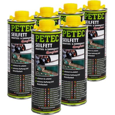 6x Petec 73610 Seilfett Saugdose 1l Drahtseilfett Zahnradfett Schmierung Grease: Art.-nr. 73610 6x Petec 73610 Seilfett Saugdose 1l Drahtseilfett Zahnradfett Schmierung Grease: Art.-nr. 73610