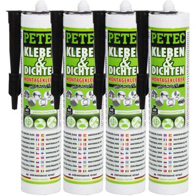 4x Petec Kleben&dichten Montagekleber Schwarz 290 Ml Montage Kleber Dichtstoff: Art.-nr. 94729 4x Petec Kleben&dichten Montagekleber Schwarz 290 Ml Montage Kleber Dichtstoff: Art.-nr. 94729