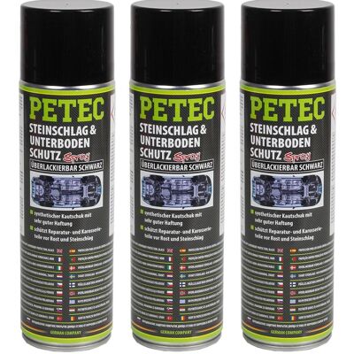 3x500ml Petec Steinschlag & Unterbodenschutz Kautschuk Schwarz Spray Rostschutz: Art.-nr. 73250 3x500ml Petec Steinschlag & Unterbodenschutz Kautschuk Schwarz Spray Rostschutz: Art.-nr. 73250