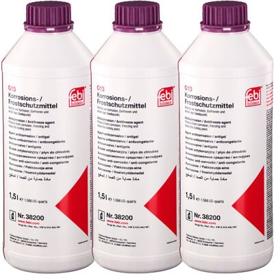 3x 1,5l Febi Frostschutzmittel Konzentrat G13 Für Vw Audi Seat Skoda G 13 A8j M1: Febi Bilstein 38200 3x 1,5l Febi Frostschutzmittel Konzentrat G13 Für Vw Audi Seat Skoda G 13 A8j M1: Febi Bilstein 38200