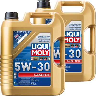 2x5l Liqui Moly Motoröl Longlife Iii Passend Für Vw 504/507.00 Bmw Ll-04 Api Sn: 2x5l Liqui Moly Motoröl Longlife Iii Passend Für Vw 504/507.00 Bmw Ll-04 Api Sn: