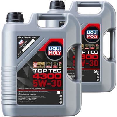 2x5l Liqui Moly Motoröl Top Tec 4300 5w-30 Passend Für Psa B71 2290 Renault Rn17: 2x5l Liqui Moly Motoröl Top Tec 4300 5w-30 Passend Für Psa B71 2290 Renault Rn17: