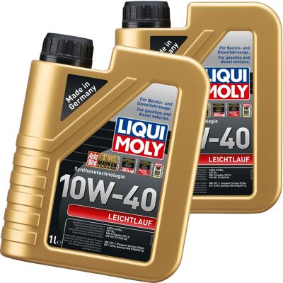 2x1l Liqui Moly Motoröl Leichtlauf 10w-40 Passend Für Vw 501.01/505.00 Api Sp: 2x1l Liqui Moly Motoröl Leichtlauf 10w-40 Passend Für Vw 501.01/505.00 Api Sp: