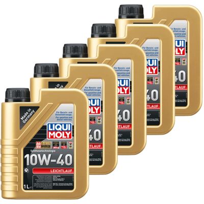 5x1l Liqui Moly Motoröl Leichtlauf 10w-40 Passend Für Vw 501.01/505.00 Api Sp: 5x1l Liqui Moly Motoröl Leichtlauf 10w-40 Passend Für Vw 501.01/505.00 Api Sp: