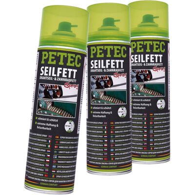 3x Petec Seilfett Spray 500 Ml Drahtseilfett Zahnradfett Kettenfett Gleitfett: Petec 71650 3x Petec Seilfett Spray 500 Ml Drahtseilfett Zahnradfett Kettenfett Gleitfett: Petec 71650