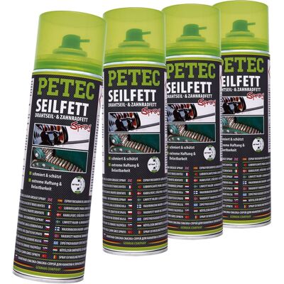 4x Petec Seilfett Spray 500 Ml Drahtseilfett Zahnradfett Kettenfett Gleitfett: Petec 71650 4x Petec Seilfett Spray 500 Ml Drahtseilfett Zahnradfett Kettenfett Gleitfett: Petec 71650