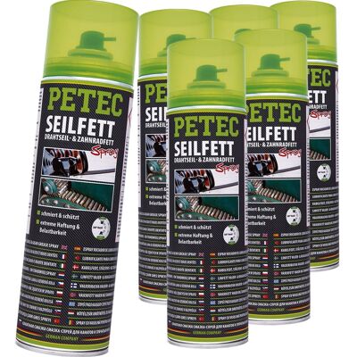 6x Petec Seilfett Spray 500 Ml Drahtseilfett Zahnradfett Kettenfett Gleitfett: Petec 71650 6x Petec Seilfett Spray 500 Ml Drahtseilfett Zahnradfett Kettenfett Gleitfett: Petec 71650