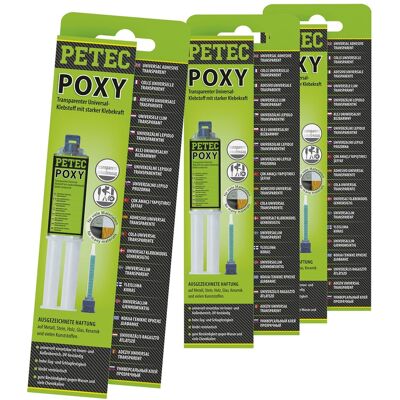 3x 98425 Petec Poxy 24ml 2k 2 Komponenten-klebstoff Kleber Transparent Universal: Petec 98425 3x 98425 Petec Poxy 24ml 2k 2 Komponenten-klebstoff Kleber Transparent Universal: Petec 98425