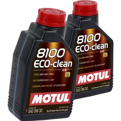 2x 1l Motul 8100 Eco Clean 0w30 Öl Motoröl Acea C2 Wss M2c 950 A Euro 4 5 6 Öl: 2x 1l Motul 8100 Eco Clean 0w30 Öl Motoröl Acea C2 Wss M2c 950 A Euro 4 5 6 Öl: