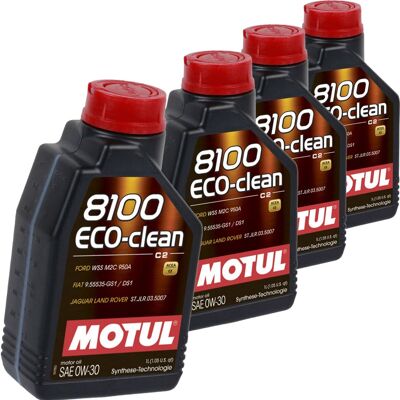 4x 1l Motul 8100 Eco Clean 0w30 Öl Motoröl Acea C2 Wss M2c 950 A Euro 4 5 6 Öl: 4x 1l Motul 8100 Eco Clean 0w30 Öl Motoröl Acea C2 Wss M2c 950 A Euro 4 5 6 Öl: