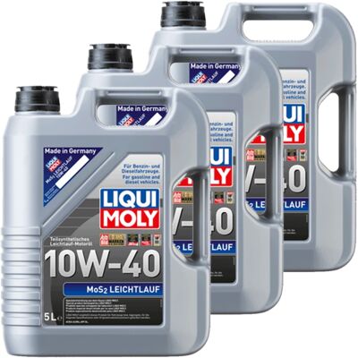 3x5l Liqui Moly Motoröl Mos2 Leichtlauf 10w-40 Passend Für Api Sl Acea A3/b4: 3x5l Liqui Moly Motoröl Mos2 Leichtlauf 10w-40 Passend Für Api Sl Acea A3/b4: