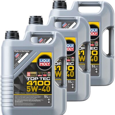 3x5l Liqui Moly Motoröl Top Tec 4100 5w-30 Passend Für Mb 229.51 Api Sq Acea C3: 3x5l Liqui Moly Motoröl Top Tec 4100 5w-30 Passend Für Mb 229.51 Api Sq Acea C3: