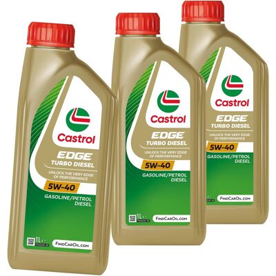 3x1l Castrol Edge Turbo Diesel 5w40 Passend Für Fiat 9.55535-s2 Ford Wssm2c917-a: 3x1l Castrol Edge Turbo Diesel 5w40 Passend Für Fiat 9.55535-s2 Ford Wssm2c917-a: