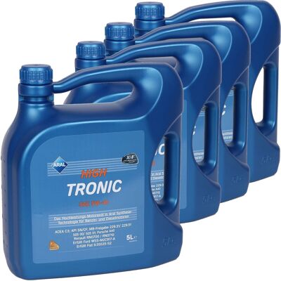 4x 5l Aral High Tronic 5w40 Öl Passend Für Mb 229.51 Fiat 9.55535-s2 Ford M2c917: 4x 5l Aral High Tronic 5w40 Öl Passend Für Mb 229.51 Fiat 9.55535-s2 Ford M2c917: