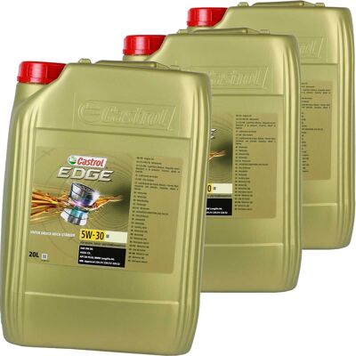 3x 20l Castrol Edge M 5w30 Motoröl Passend Für Mb 229.52/51 Bmw Ll 04 Api Sn +: 3x 20l Castrol Edge M 5w30 Motoröl Passend Für Mb 229.52/51 Bmw Ll 04 Api Sn +: