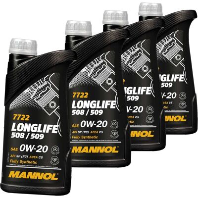 SCT - MANNOL 4x1 L Mannol7722 Longlife 0w20 Motoröl Passend Für Acea C5 Vw 508./509.00 Ll Iv: Motoröl Eurolub: 215000 Eurolub: 215001 Eurolub: 215005 Eurolub: 2150 SCT - MANNOL 4x1 L Mannol7722 Longlife 0w20 Motoröl Passend Für Acea C5 Vw 508./509.00 Ll Iv: Motoröl Eurolub: 215000 Eurolub: 215001 Eurolub: 215005 Eurolub: 2150