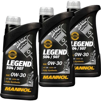 SCT - MANNOL 3x1l Mannol Legend 504/507 0w30 Motoröl Passend Für Vw 504 / 507.00 Bmw Ll 04 C3: Motoröl Eurolub: 212000 Eurolub: 212001 Eurolub: 212005 Eurolub: 212 SCT - MANNOL 3x1l Mannol Legend 504/507 0w30 Motoröl Passend Für Vw 504 / 507.00 Bmw Ll 04 C3: Motoröl Eurolub: 212000 Eurolub: 212001 Eurolub: 212005 Eurolub: 212