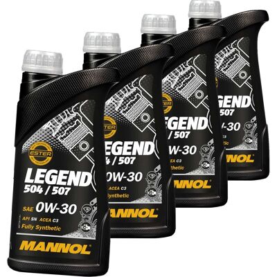 SCT - MANNOL 4x1l Mannol Legend 504/507 0w30 Motoröl Passend Für Vw 504 / 507.00 Bmw Ll 04 C3: Motoröl Eurolub: 212000 Eurolub: 212001 Eurolub: 212005 Eurolub: 212 SCT - MANNOL 4x1l Mannol Legend 504/507 0w30 Motoröl Passend Für Vw 504 / 507.00 Bmw Ll 04 C3: Motoröl Eurolub: 212000 Eurolub: 212001 Eurolub: 212005 Eurolub: 212