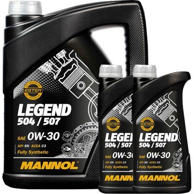 SCT - MANNOL 1x5+2x1 L Mannol Legend 7730 0w30 Öl Passend Für Vw 504.00 / 507.00 Bmw Ll 04 C3: Motoröl Febi Bilstein: 194614 Febi Bilstein: 194635 Febi Bilstein: 1 SCT - MANNOL 1x5+2x1 L Mannol Legend 7730 0w30 Öl Passend Für Vw 504.00 / 507.00 Bmw Ll 04 C3: Motoröl Febi Bilstein: 194614 Febi Bilstein: 194635 Febi Bilstein: 1