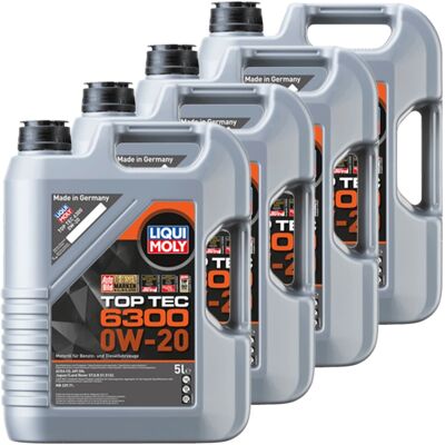 4x5l Liqui Moly Motoröl Top Tec 6300 0w-20 Passend Für Stjlr.51.5122 Api Sn: 4x5l Liqui Moly Motoröl Top Tec 6300 0w-20 Passend Für Stjlr.51.5122 Api Sn: