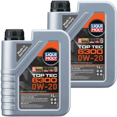 2x1l Liqui Moly Motoröl Top Tec 6300 0w-20 Passend Für Stjlr.51.5122 Api Sn: 2x1l Liqui Moly Motoröl Top Tec 6300 0w-20 Passend Für Stjlr.51.5122 Api Sn: