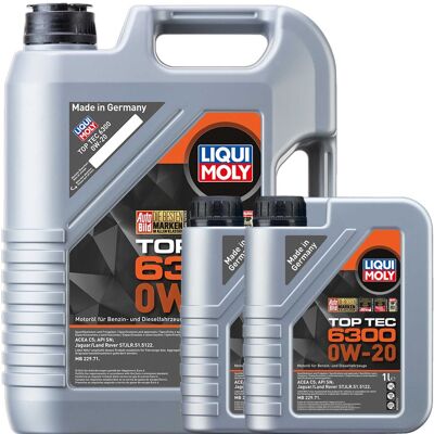 1x5l+2x1l Liqui Moly Motoröl Top Tec 6300 0w-20 Passend Für Stjlr.51.5122 Api Sn: 1x5l+2x1l Liqui Moly Motoröl Top Tec 6300 0w-20 Passend Für Stjlr.51.5122 Api Sn: