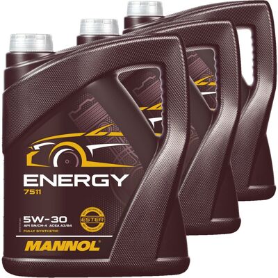 3x 5l Mannol Energy 5w-30 Motoröl Passend Für Vw 505.00 Bmw Ll-98 Mb 229.5: 3x 5l Mannol Energy 5w-30 Motoröl Passend Für Vw 505.00 Bmw Ll-98 Mb 229.5: