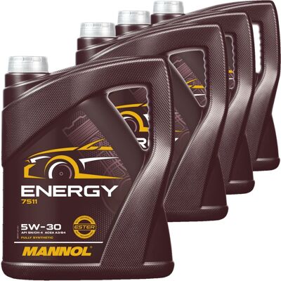 4x 5l Mannol Energy 5w30 Motoröl Passend Für Vw 505.00 Bmw Ll-98 Mb 229.5: 4x 5l Mannol Energy 5w30 Motoröl Passend Für Vw 505.00 Bmw Ll-98 Mb 229.5: