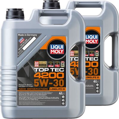 2x4l Liqui Moly Motoröl Top Tec 4200 5w-30 Passend Für Vw 504/507.00 Bmw Ll-04: 2x4l Liqui Moly Motoröl Top Tec 4200 5w-30 Passend Für Vw 504/507.00 Bmw Ll-04: