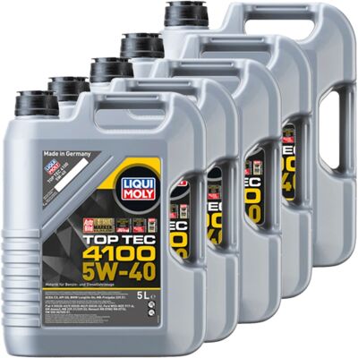 5x4l Liqui Moly Motoröl Top Tec 4100 5w-40 Passend Für Vw 505.00/01 Mb 229.31: 5x4l Liqui Moly Motoröl Top Tec 4100 5w-40 Passend Für Vw 505.00/01 Mb 229.31: