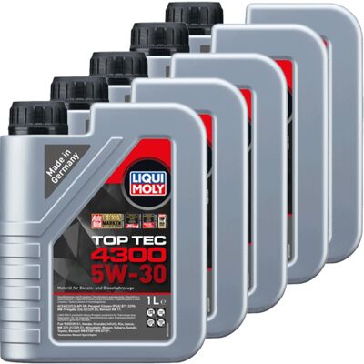 5x1l Liqui Moly Motoröl Top Tec 4300 5w-30 Passend Für Mb 226/229.52 Acea C2 C3: Liqui Moly 3740 5x1l Liqui Moly Motoröl Top Tec 4300 5w-30 Passend Für Mb 226/229.52 Acea C2 C3: Liqui Moly 3740