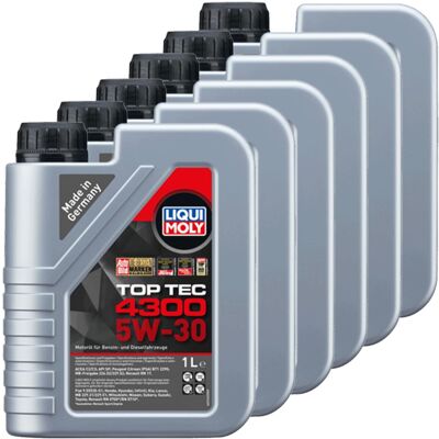 6x1l Liqui Moly Motoröl Top Tec 4300 5w-30 Passend Für Mb 226/229.52 Acea C2/c3: Liqui Moly 3740 6x1l Liqui Moly Motoröl Top Tec 4300 5w-30 Passend Für Mb 226/229.52 Acea C2/c3: Liqui Moly 3740