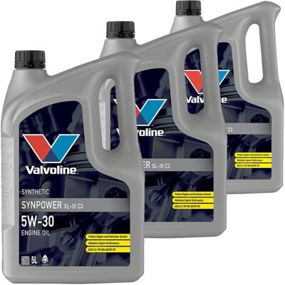 3x5l Valvoline Synpower™ Xl-iii C3 5w-30 Motoröl Passend Für Bmw Ll-04 Mb 229.31: Herstellernummer: 872375 3x5l Valvoline Synpower™ Xl-iii C3 5w-30 Motoröl Passend Für Bmw Ll-04 Mb 229.31: Herstellernummer: 872375