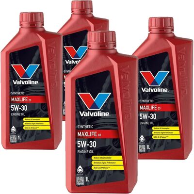 4x1l Valvoline Maxlife C3 5w30 Motoröl Passend Für Bmw Ll04 Mb 229.51/.31 Vw 502: Herstellernummer: 872369 4x1l Valvoline Maxlife C3 5w30 Motoröl Passend Für Bmw Ll04 Mb 229.51/.31 Vw 502: Herstellernummer: 872369