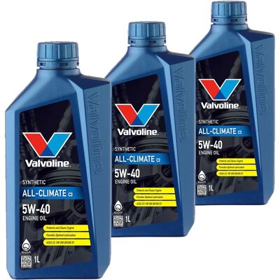 3x1l Valvoline All-climate C3 5w40 Motoröl Passend Für Bmw Ll04 Mb 229.31 Vw 502: Herstellernummer: 872278 3x1l Valvoline All-climate C3 5w40 Motoröl Passend Für Bmw Ll04 Mb 229.31 Vw 502: Herstellernummer: 872278