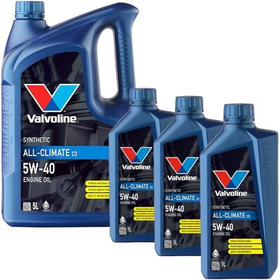 1x5l+3x1l Valvoline All-climate C3 5w40 Motoröl Passend Für Bmw Ll-04 Mb 229.31: Herstellernummer: 872277 + 872278 1x5l+3x1l Valvoline All-climate C3 5w40 Motoröl Passend Für Bmw Ll-04 Mb 229.31: Herstellernummer: 872277 + 872278