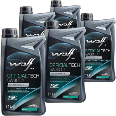 5x1l Wolf Officialtech 5w30 C1 Motoröl Passend Für Stjlr.03.5005 Wss-m2c934-b: Herstellernummer: 8307713 5x1l Wolf Officialtech 5w30 C1 Motoröl Passend Für Stjlr.03.5005 Wss-m2c934-b: Herstellernummer: 8307713