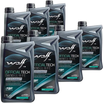 7x1l Wolf Officialtech 0w30 Ll 3 Fe Motoröl Passend Für Bmw Ll-04 Mb 229.51 C30: Herstellernummer: 1044342 7x1l Wolf Officialtech 0w30 Ll 3 Fe Motoröl Passend Für Bmw Ll-04 Mb 229.51 C30: Herstellernummer: 1044342