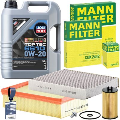 MANN-FILTER Mann Inspektionspaket+liqui Moly 0w20 Passend Für Opel Mokka 1.6cdti 110+136 Ps: Ölfilter 1a First Automotive: E50281 Amc Filter: Do708 Automega: 1800 MANN-FILTER Mann Inspektionspaket+liqui Moly 0w20 Passend Für Opel Mokka 1.6cdti 110+136 Ps: Ölfilter 1a First Automotive: E50281 Amc Filter: Do708 Automega: 1800