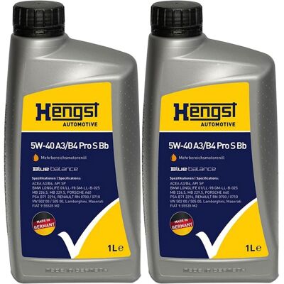 HENGST FILTER 2x1l Hengst 5w40 A3/b4 Pro S Bb Motoröl Passend Für 229.5/rn0710/api Sn/vw502.00: Artikelnummer: 2114800000 Ean Nummer: 4030776093599 HENGST FILTER 2x1l Hengst 5w40 A3/b4 Pro S Bb Motoröl Passend Für 229.5/rn0710/api Sn/vw502.00: Artikelnummer: 2114800000 Ean Nummer: 4030776093599