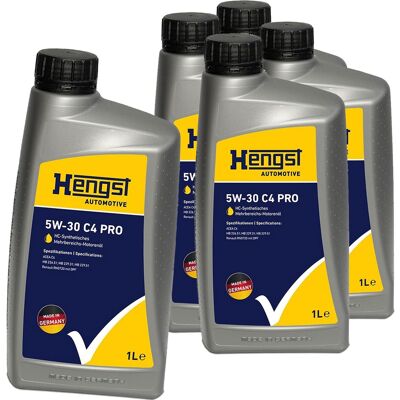 HENGST FILTER 5x1l Hengst 5w30 C4 Pro Motoröl Passend Für Rn 0720 Mb226.51 229.51 229.31: 5w-30 C4 Pro Artikelnummer: 2068800000 Ean Nummer: 4030776092998 HENGST FILTER 5x1l Hengst 5w30 C4 Pro Motoröl Passend Für Rn 0720 Mb226.51 229.51 229.31: 5w-30 C4 Pro Artikelnummer: 2068800000 Ean Nummer: 4030776092998