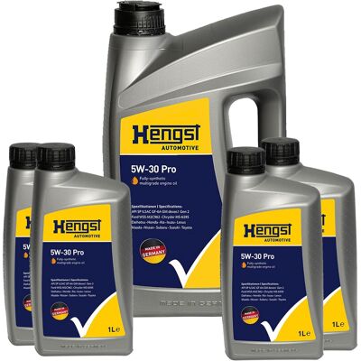 HENGST FILTER 1x5+4x1l Hengst 5w30 Pro Motoröl Passend Für Api Sp Sn Gm Dexos 1 Gen 2 M2c929-a: 5w-30 Pro Artikelnummer: 727800000 5w-30 Pro Artikelnummer: 72680000 HENGST FILTER 1x5+4x1l Hengst 5w30 Pro Motoröl Passend Für Api Sp Sn Gm Dexos 1 Gen 2 M2c929-a: 5w-30 Pro Artikelnummer: 727800000 5w-30 Pro Artikelnummer: 72680000