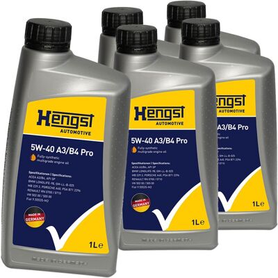 HENGST FILTER 5x1l Hengst 5w40 A3/b4 Pro Motoröl Passend Für Api Sn Bmw Ll98 Vw 502.00 Rn 0710: Artikelnummer: 741800000 Ean Nummer: 4030776055702 HENGST FILTER 5x1l Hengst 5w40 A3/b4 Pro Motoröl Passend Für Api Sn Bmw Ll98 Vw 502.00 Rn 0710: Artikelnummer: 741800000 Ean Nummer: 4030776055702