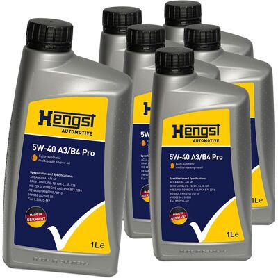 HENGST FILTER 6x1l Hengst 5w40 A3/b4 Pro Motoröl Passend Für Api Sn Bmw Ll98 Vw 502.00 Rn 0710: Artikelnummer: 741800000 Ean Nummer: 4030776055702 HENGST FILTER 6x1l Hengst 5w40 A3/b4 Pro Motoröl Passend Für Api Sn Bmw Ll98 Vw 502.00 Rn 0710: Artikelnummer: 741800000 Ean Nummer: 4030776055702