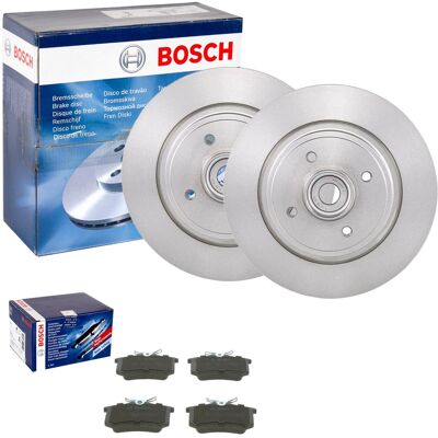 Bosch Hinterrad-Bremsscheiben und Beläge-Set für Renault Megane 1, Scenic 1 Bosch Hinterrad-Bremsscheiben und Beläge-Set für Renault Megane 1, Scenic 1