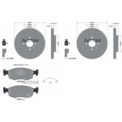 Textar Bremsscheiben 257mm + Beläge Vorne Passend Für Fiat 500 312 332 Panda 312: Bremsscheibe A.b.s.: 16422 Abakus: 23103027 Abakus: 231030272 Aisin: Textar Bremsscheiben 257mm + Beläge Vorne Passend Für Fiat 500 312 332 Panda 312: Bremsscheibe A.b.s.: 16422 Abakus: 23103027 Abakus: 231030272 Aisin: