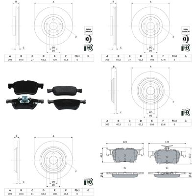 Bosch Bremsscheiben + Beläge Vorne + Hinten Passend Für Ford Kuga 3 Iii Mk3: Bremsscheibe A.b.s.: 18844 Ashika: 60000368c Ate: 24012701051 Blue Print: Bosch Bremsscheiben + Beläge Vorne + Hinten Passend Für Ford Kuga 3 Iii Mk3: Bremsscheibe A.b.s.: 18844 Ashika: 60000368c Ate: 24012701051 Blue Print: